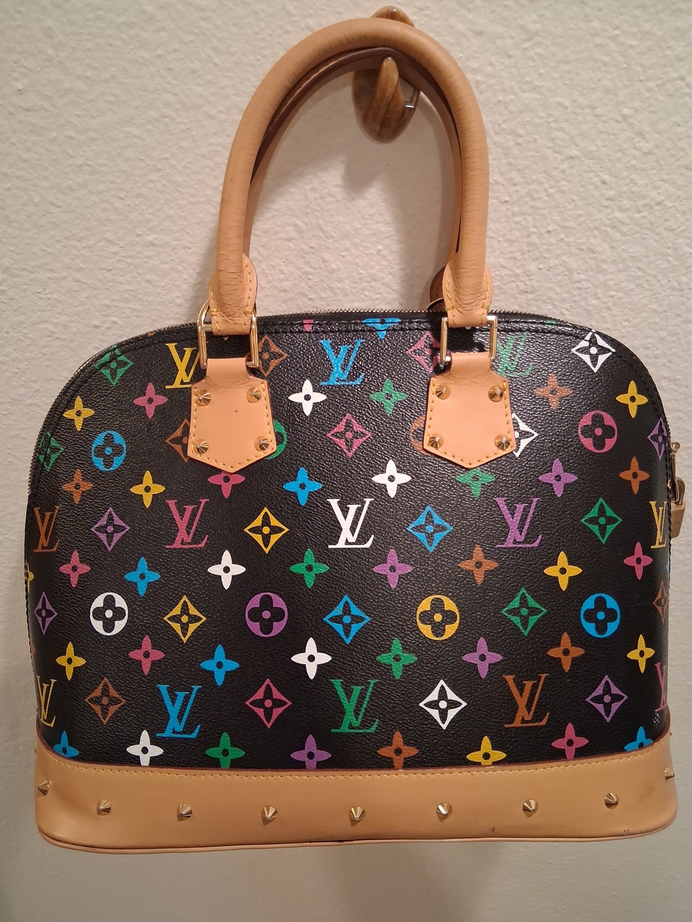 Louis Vuitton Black Murakami Multicolor Monogram Alma with Natural Leather Trim - Picture 3 of 16
